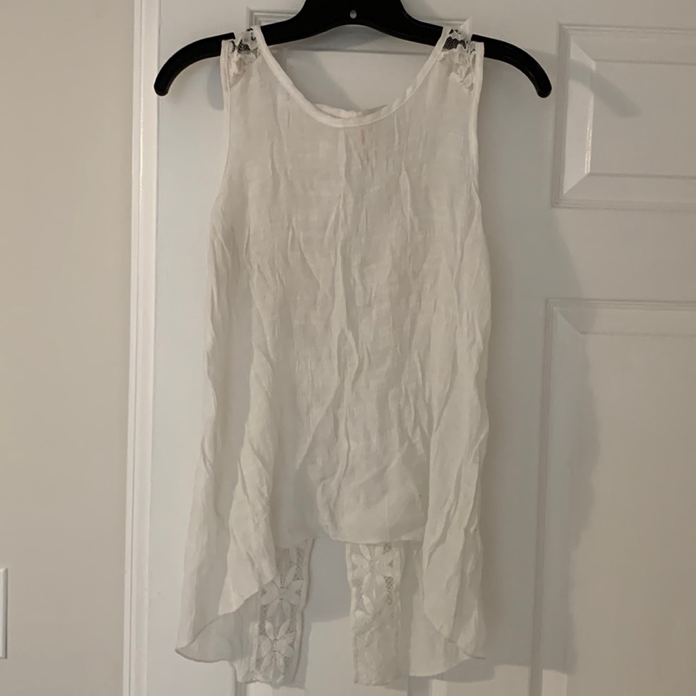 White, back-lace tank top